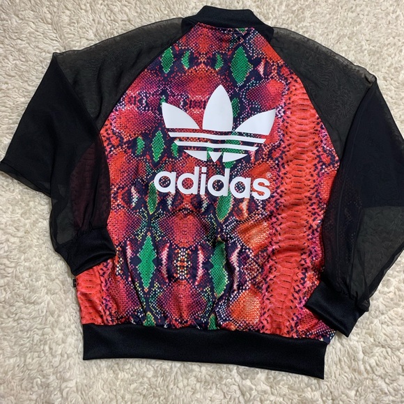 adidas Jackets & Blazers - 🔥ADIDAS RED SNAKESKIN PRINT TRACK JACKET Size S